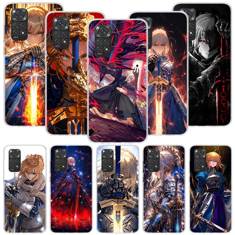 Fate Zero Stay Night Saber Phone Case For Xiaomi Redmi Note 15 14 13 12S 12 Pro Plus 11S 11E 11 11T 10S 10 Art Soft Pattern Cove