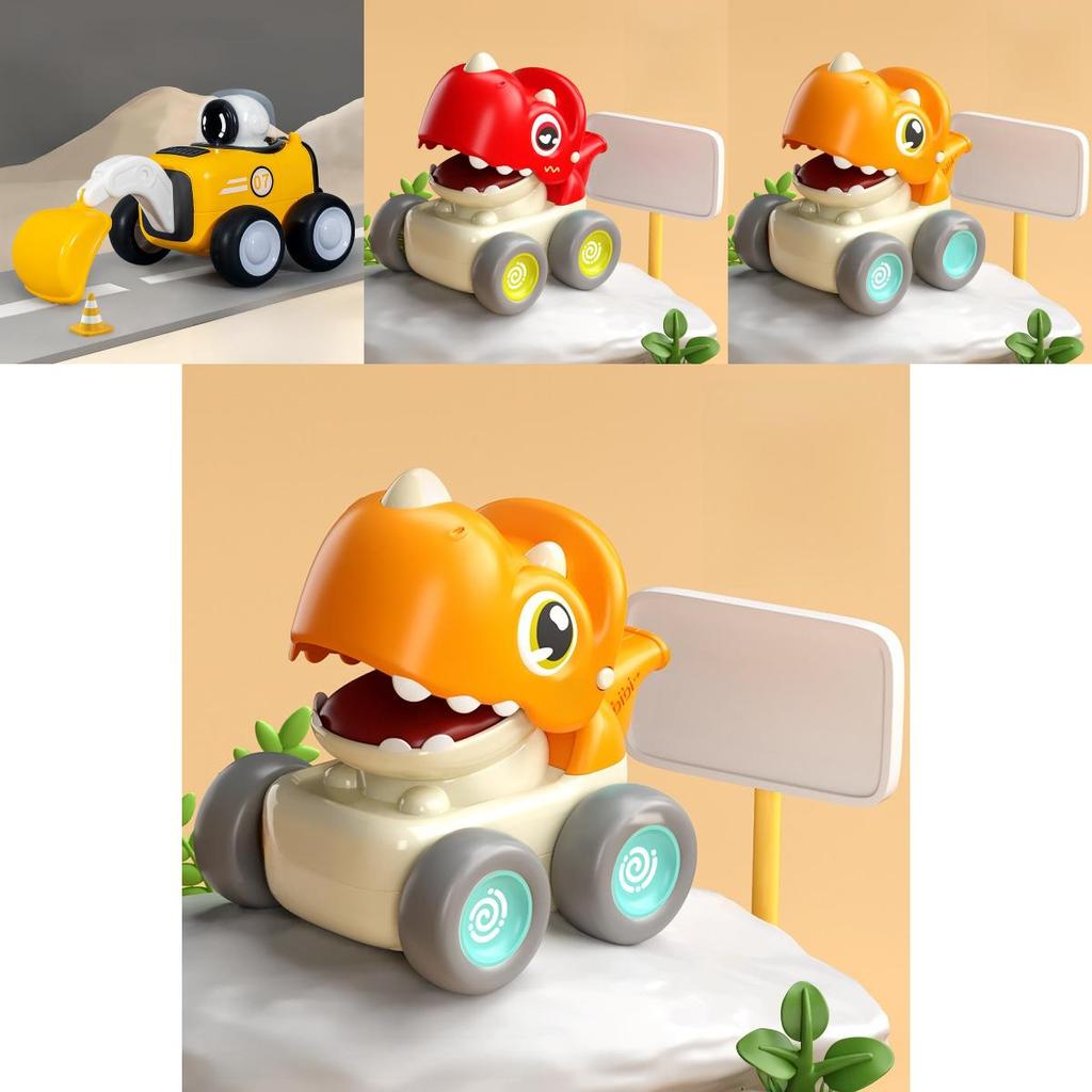 Dinosaur Pressing Whistle Inertia Car With Interactive Play For Kids Ages 3 To 6