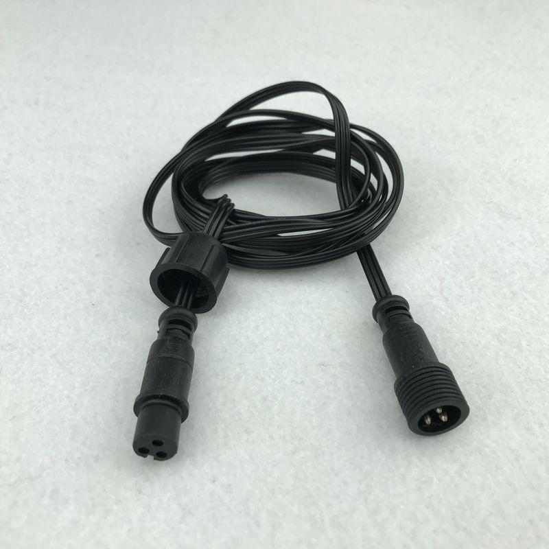 xConnect Type BLACK Flat 18AWG 3 Core Waterproof Extension Cable,one End with Male,the Other End with Female
