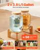 Drink Dispenser 3.8L Beverage Dispenser for Parties Glass with Stand 2PCS