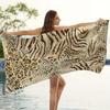 Tiger Print Beach Towel Leopard Print Bath Towel Jungle Vibes Tropical Art Animal Beach Exotic Style Bold Design Summer Fun