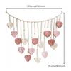 Cotton Rope Wall Hanging with Leaf Ornaments Handmade for Bedroom, Studio