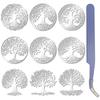 Nickel Metal Waterproof Self-Adhesive Picture Stickers Round Dot Cartoon Decals for Kid's Art Craft Snake 40x40mm 9 sheet/set