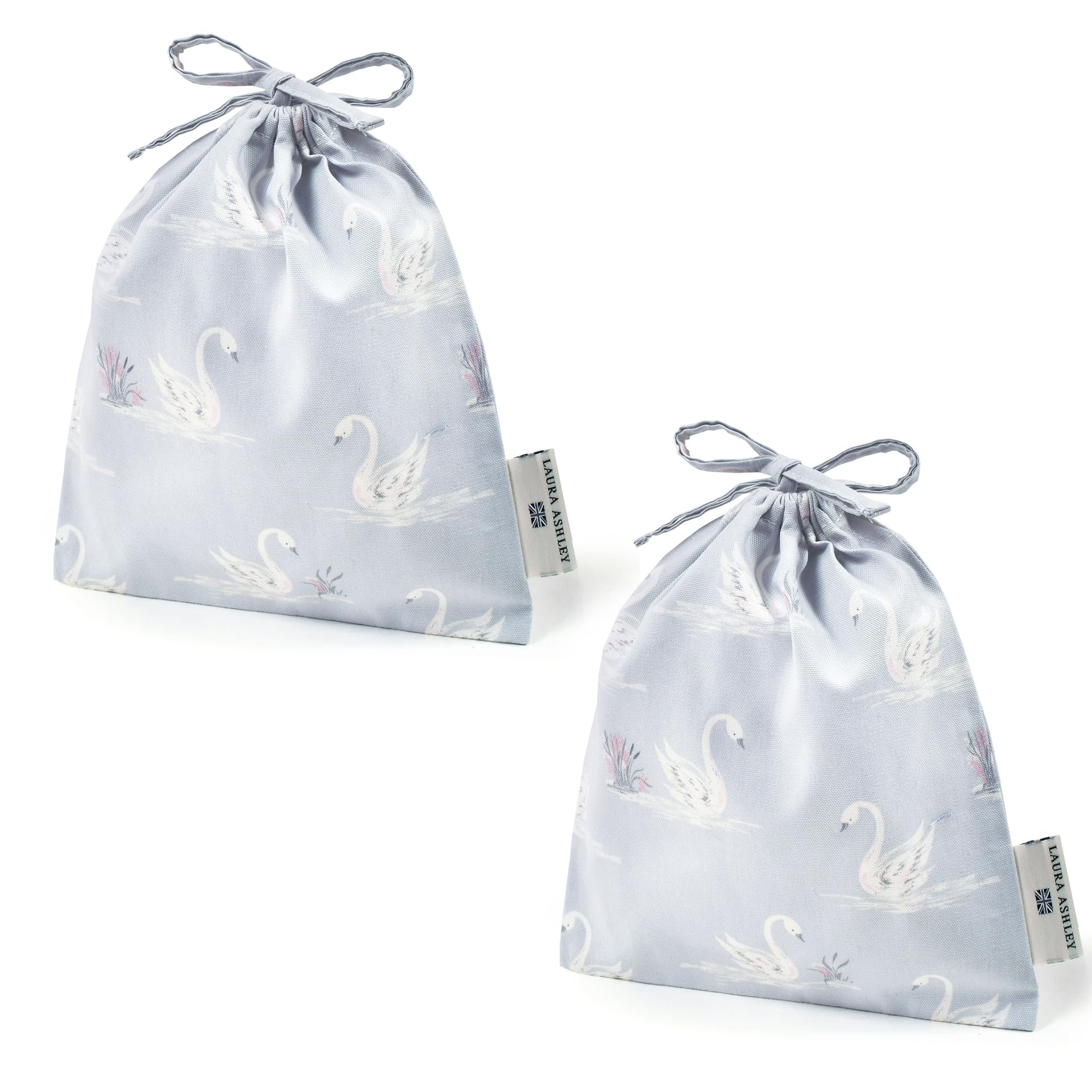 ЯРКИЙ КОНФЕТНЫЙ СТИЛЬ LAURA ASHLEY Сумка на кулиске Средняя Без ластовицы Сумка для ланча Лебеди Набор из 2 Стильная сумка на кулиске Средняя Сумка для ланча для начальной школы 5825₽