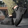 Men Boots ThickSole Luxury Fashion High Quality Thick Soled Anti Slip Genuine Leather Brand British Style Hiking Men's
