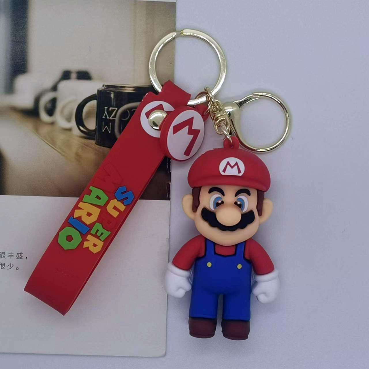 Cross Border Creative Cartoon Mario Doll Keychain Bag Car Keychain Accessories Gift Wholesale Fashion Toys Anime Cartoon