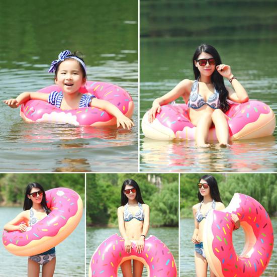Adult Swim Ring Inflatable Strong Buoyancy Doughnut Shape Water Entertainment Summer Water Park
