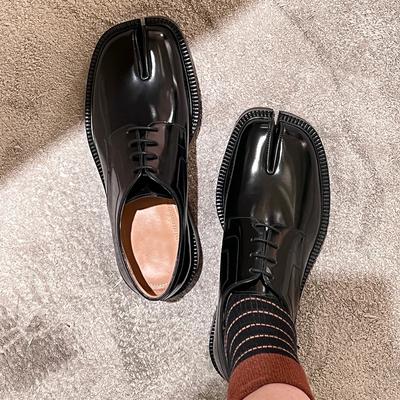 Chaussures à bout fendu en cuir véritable pour femmes, couleur unie, grande taille 35-45, chaussures décontractées à lacets pour hommes, Rome