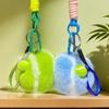 1 Piece Backpack Hanging Anti Lost Rex Rabbit Fur Keyrings Trinket Jewelry Tennis Keychain Plush Tennis Ball Pendant