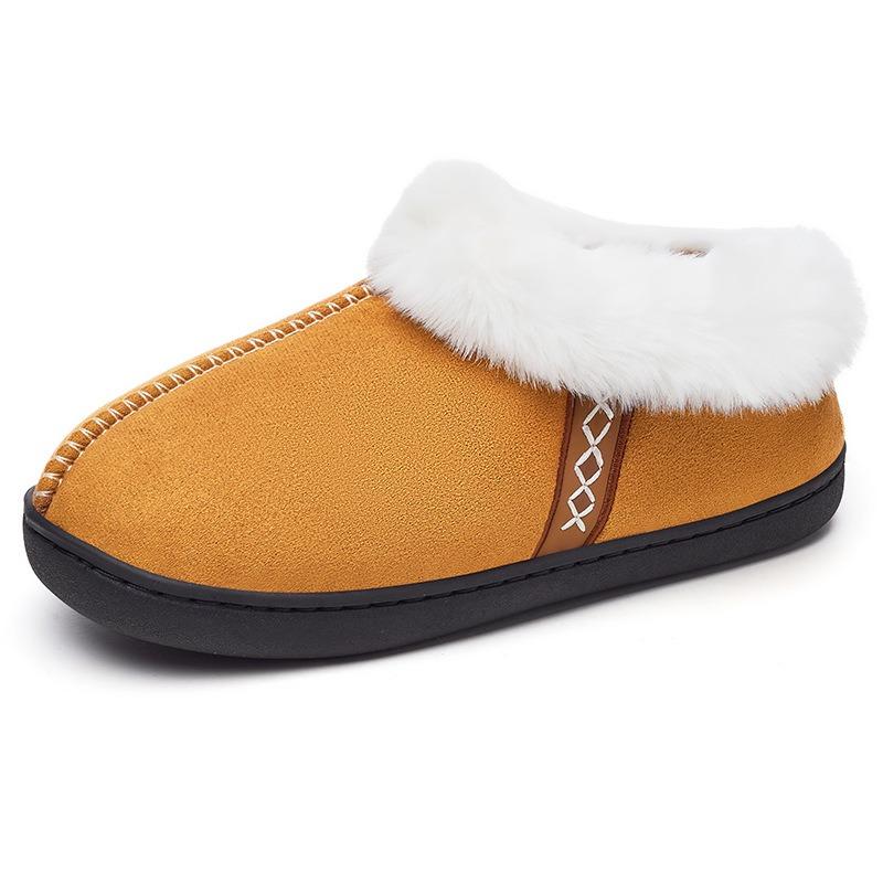 Cotton shoes winter women's TEU home warm slippers lazy shoes large size fluffy shoes coral fleece lazy shoes