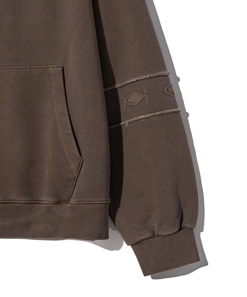 GAKKAI UNIONS Ethnic Sleeve Pigment Hoodie Brown