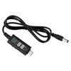 USB/Type C Boost Cable DC 5V to 12V 20V Adjustable Voltage Converter with Alloy Connectors for Router Laptop Fast Charging