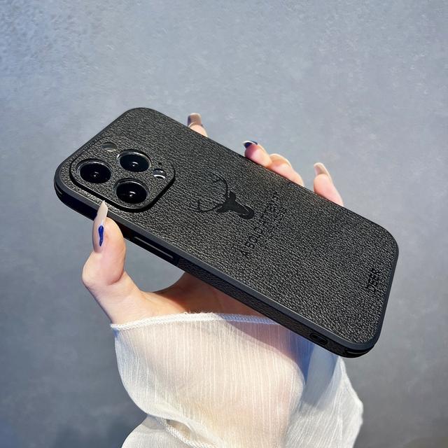 

Роскошный кожаный защитный чехол с текстурой оленя для Iphone 14 13 12 11 Pro Max Mini X Xr Xs, защитный противоударный чехол for iPhone 13 mini