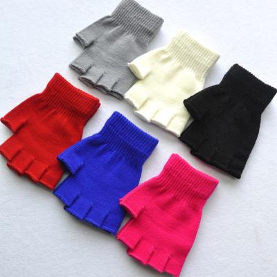 1 Pair Unisex Warm Soft Fingerless Half Finger Stretchy Knitted Gloves Comfortable Breathable Women Gloves