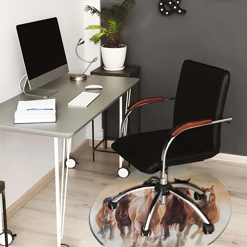 1pc Office Carpet Chair Mats Horses Running Wild Perfect for Decorating Office Chairs, Living Rooms, Or Bedrooms