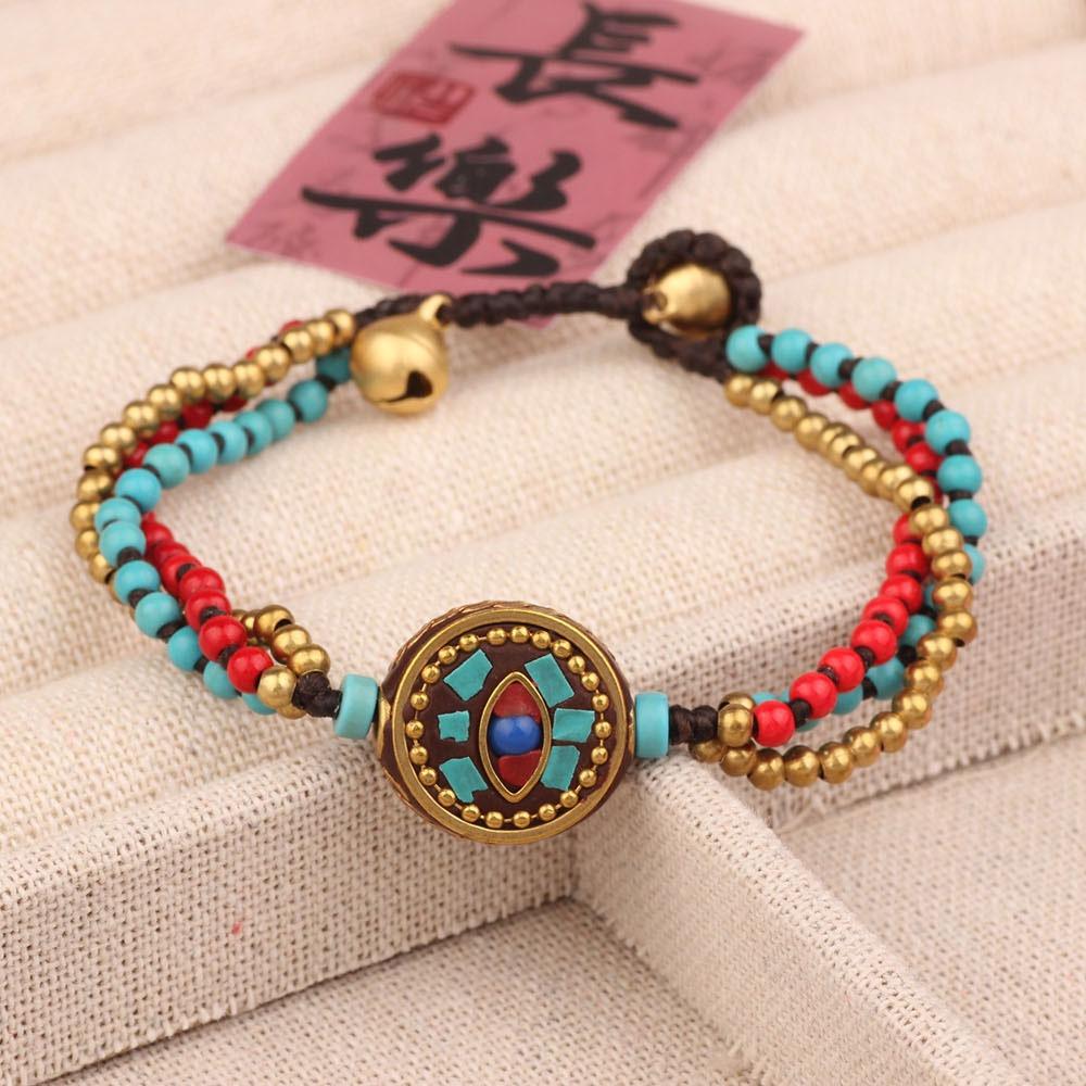 Braided Tibetan-style Bracelet Nepal Tibetan Style Vintage Beaded Bracelet Bohemian Bracelet  Gift