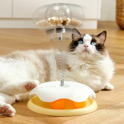 Cat Puzzle Food Leaking Ball Toy Cat Dog Interactive Treat Leaking Toy Slow Cat Dog Feeder Cat Turntable Toys Pet Supplies