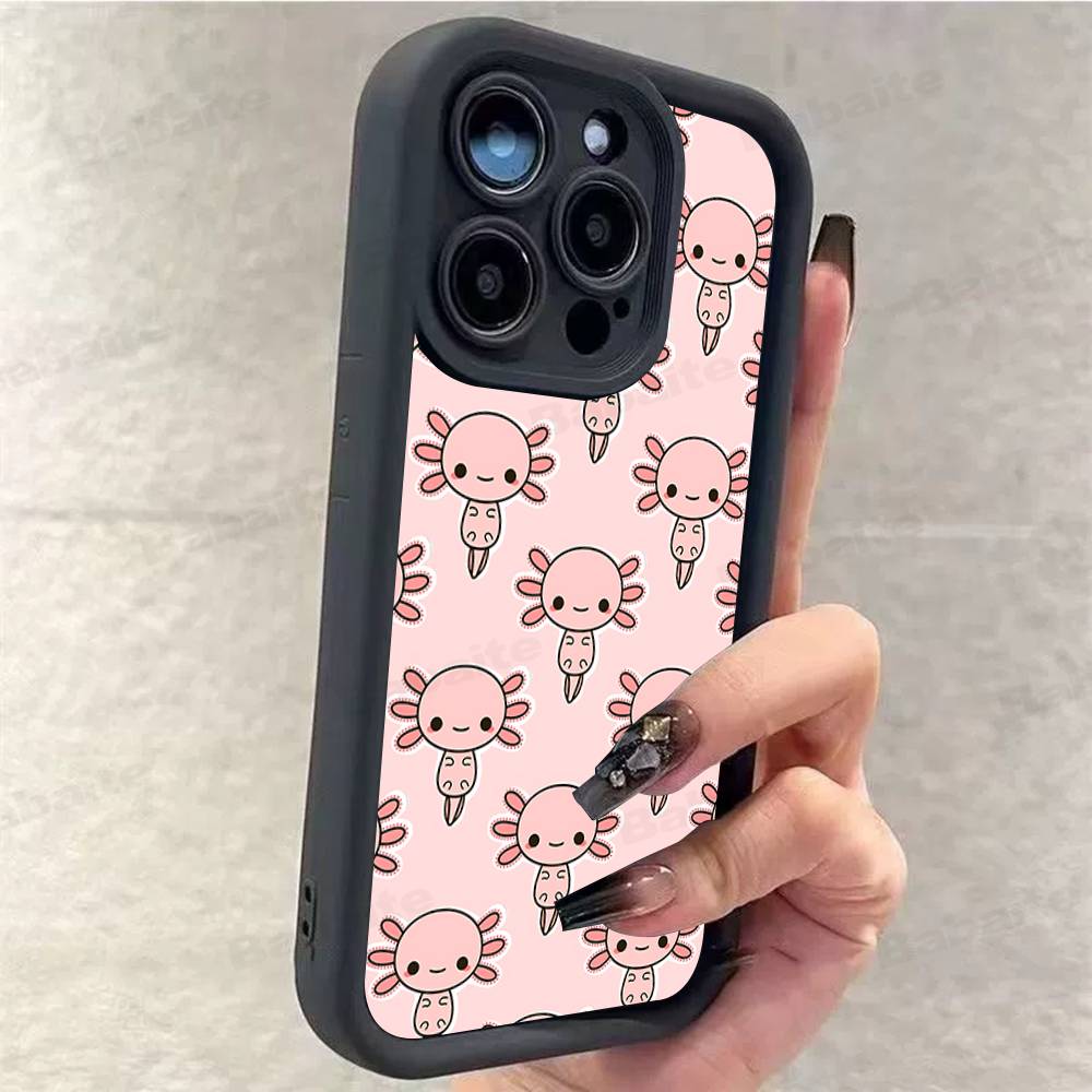 

Cartoon Axolotl Cute Phone Case For IPhone 16 15 14 Plus 13 12 11 17 Pro Max Pro Soft Cover iPhone 15 plus
