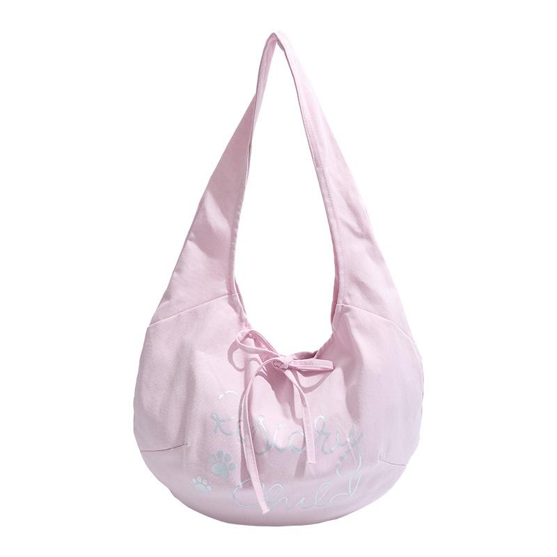 Wind letter simple and versatile spring and summer new canvas bag large capacity dumpling bag shoulder bag