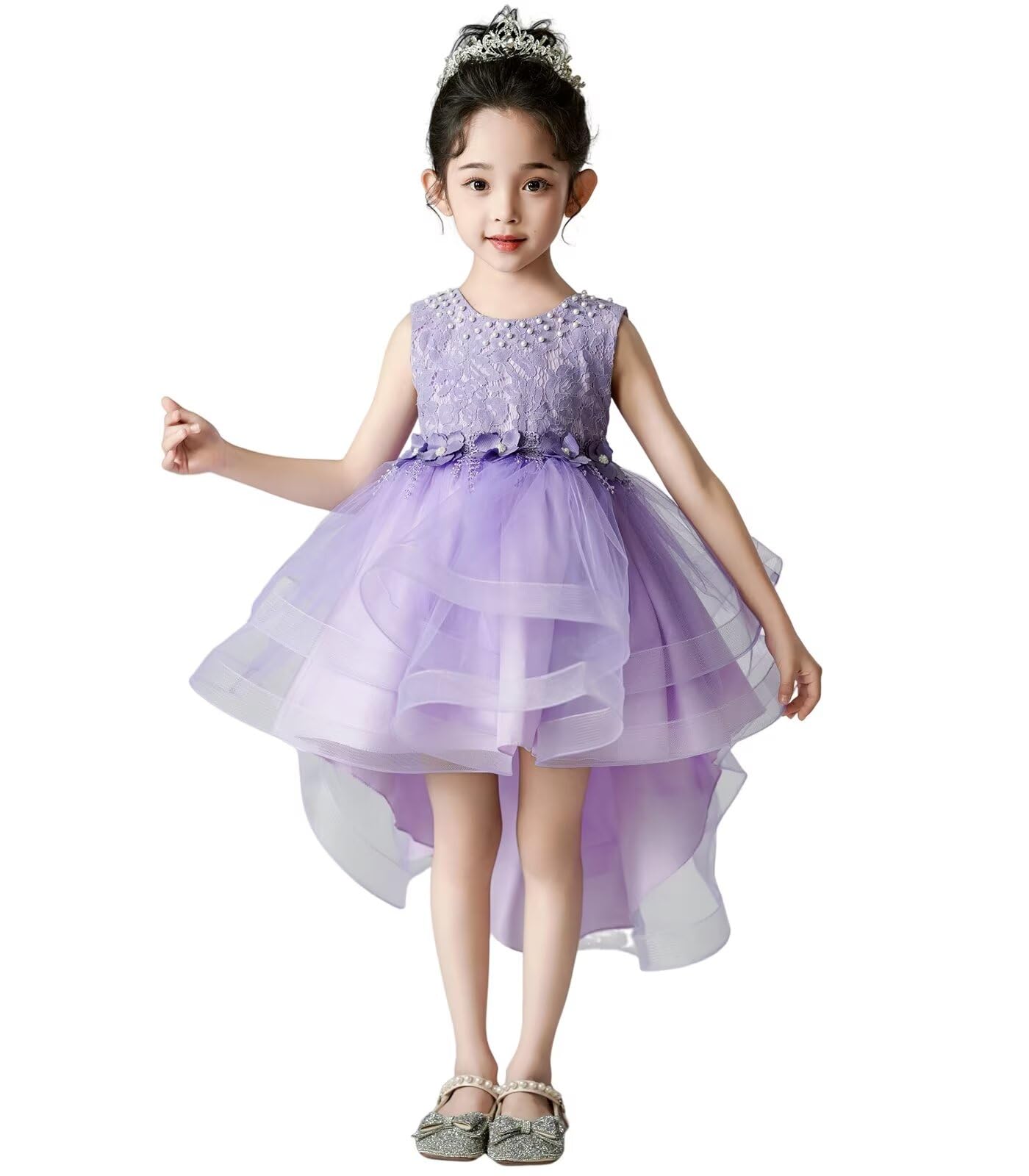 

Kayiyasu Perfect for and with Speaker a Floral Zipper and Formal Perfect for Junior Ages Purple Floral Girls Dress, Graduations, Recitals, Parties,