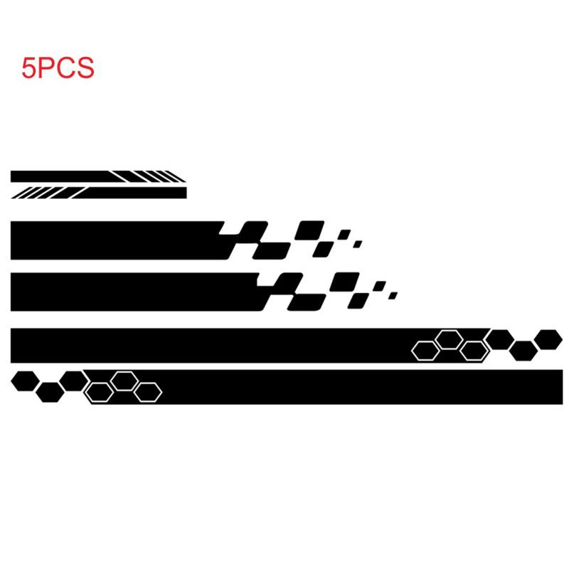 5 Pieces  Vinyl Car Side Sticker Auto Body Racing Sports Decals Universal Car Truck DIY Decal Stripe Vinyl Stickers Decoration