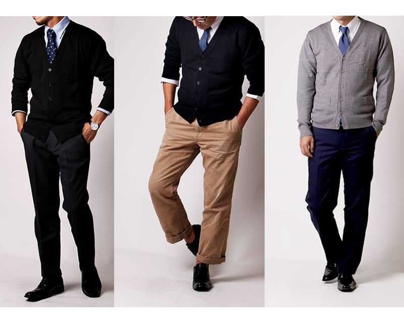 Cashmere Office M To Japanese Size [Atelier Sanrokugo] Cardigan, Knit, V-neck, Touch, Business, Casual, Men's, Oth-me-knit-1604, GRAY, Japan,