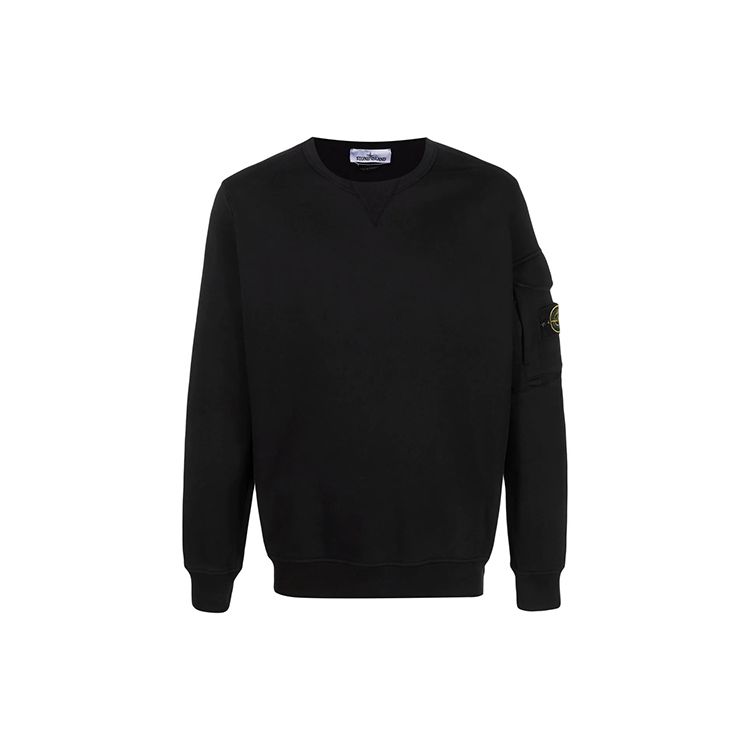 

Stone Island Patch Logo Crewneck Sweatshirt Black Men Tops 761561151-V0029 M
