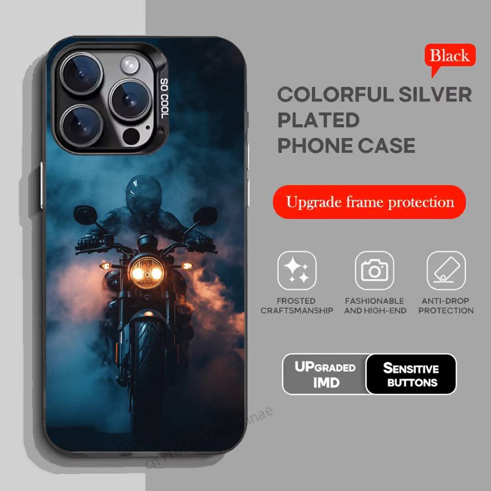 Motorcycle Rider Phone Case for iPhone 15 16 Pro Max Air SE 11 13 Pro 14 Plus 12 11Pro 15Pro Max 16e Cover