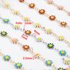 1Meter Daisy Flower Chain Enamel KC Gold Beaded Chains for Necklace Choker Bracelet Earrings DIY Jewelry Making Accessories