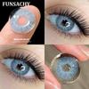 FUNSACHY 1pair Natural Blue Gray Color Contact Lenses Cosmetic Softlens 14.2mm Fashion Natural Brown Eye Contacts Yearly Use