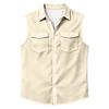 Men's Workwear Lapel Button-Down Vest Shirt - Lightweight Sleeveless Top