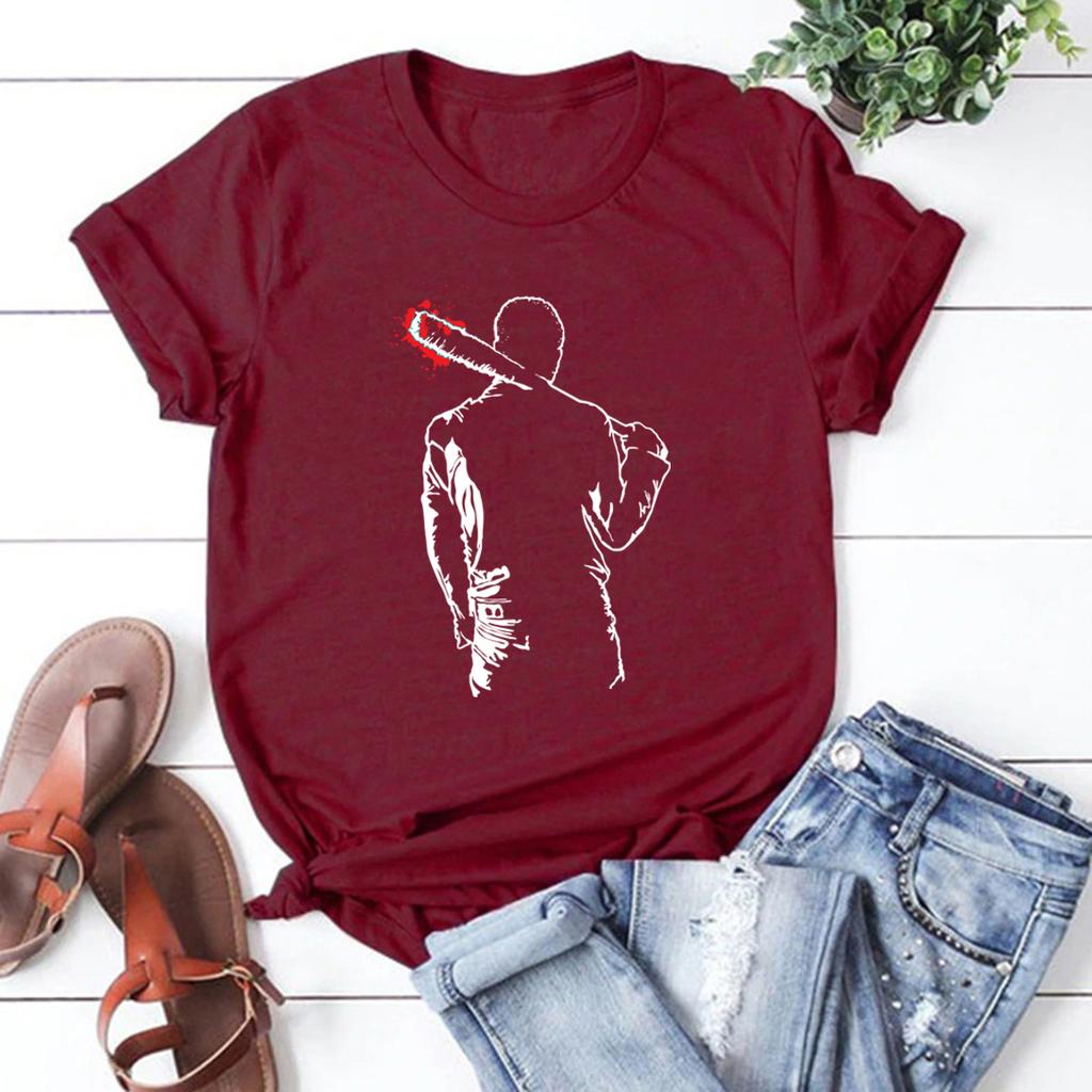 Negan Lucille T Shirt The Walking Dead Unisex TShirt Graphic T Shirts Unisex Short Sleeve Tshirts Cool Casual Streetwear Tops Tee