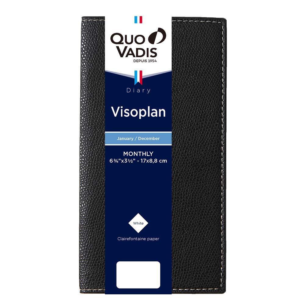 QUOVADIS 2026 Planner Diary  Buisoplan/Club  (Monthly Block, January Start, Slim Size 17x8.8cm) black qv36702bk