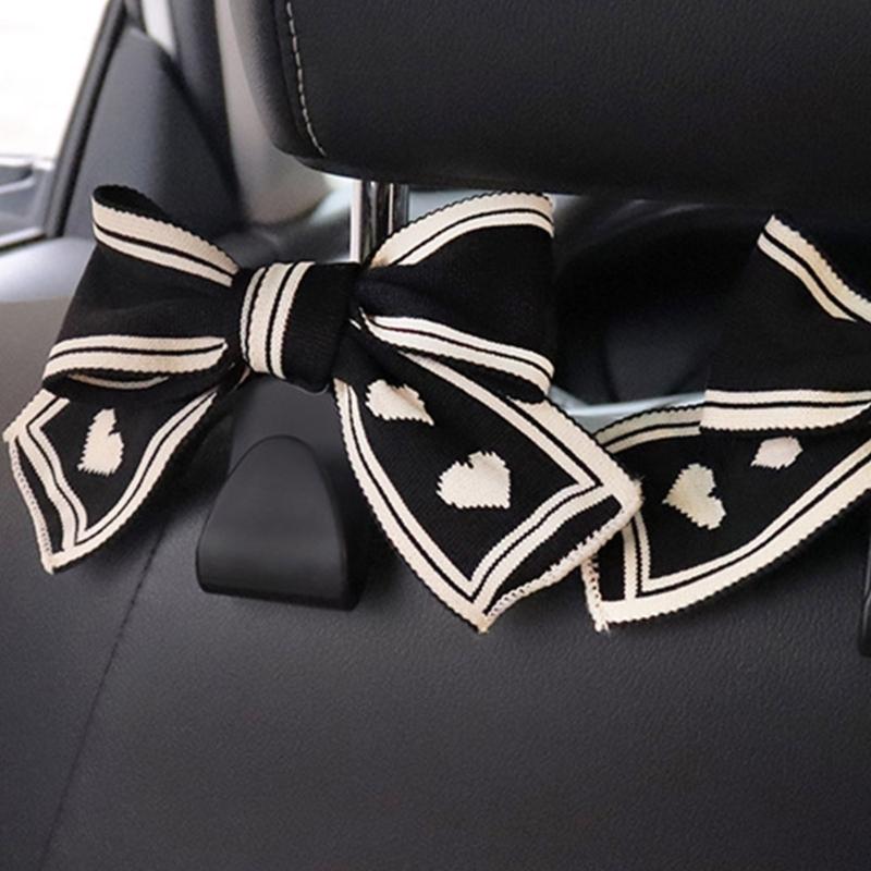 Universal Lovely Bowknot Car Hooks Back Vehicle Headrest Organizers Storage Stylish & Practical Accessories ABS Hook