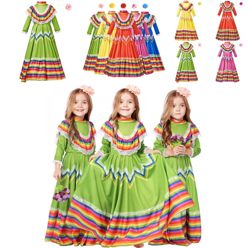 Game Themed Mexicana Dress For Stage Performance And Cultural Events
