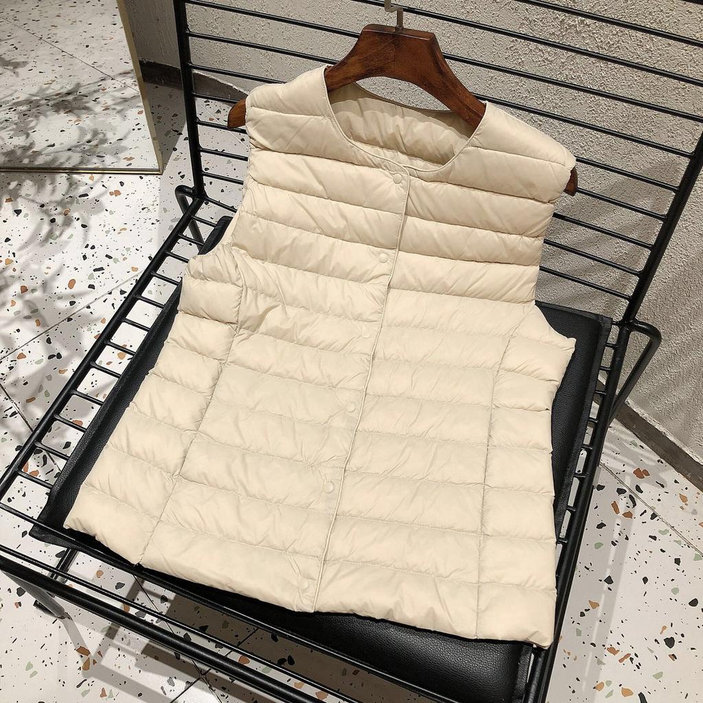 Women Sleeveless Puffer Jacket Spring Winter Female Ultra Lightweight Packable Warm Down Liner Vest