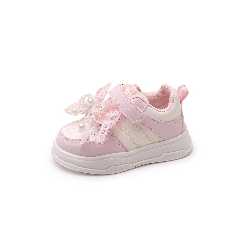 Spring and Autumn New Children's Shoes Non-slip Soft Sole Lightweight Baby Shoes Girls Princess Bow Versatile Sneakers