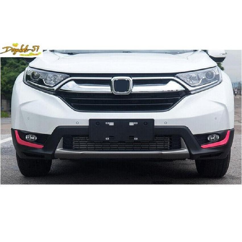 2xFront Fog Light Lamp Strip Trim ABS Red Car 2PCS For HONDA CR-V CRV 2017-