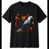 Tattoo Cockatoo In Autumn Mens T-Shirt Bird Black 100% Cotton Wildlife Printed