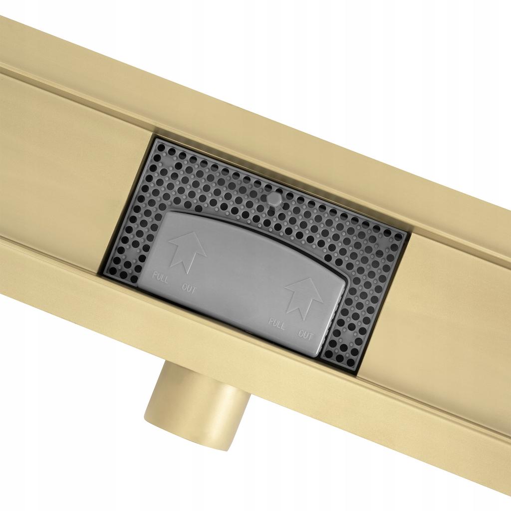 Neox Gold Brushed Longitudinal Floor Shower Drain 50cm