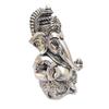 Matte Silver Plated Antique Mukut Ganesha - 3.5" - Perfect for Gifting, Home Decor, Car Dashboard Murti Ganpati Idol for Home Decor