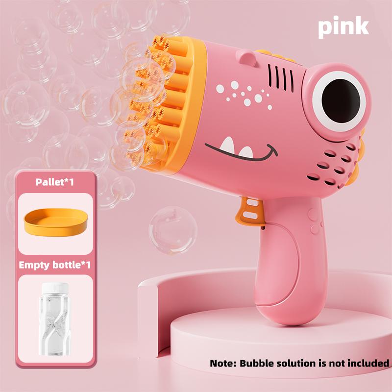 

40 Hole Dinosaur Bubble Handheld Bubble Machine, Electric Bubble Gun Outdoor Wedding Party Toy Set(Without Bubble Water)