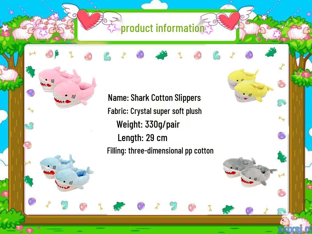 Shark Plush Winter Slippers - Thick, Cozy Indoor Dolphin Cotton for Couples