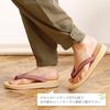 Takeharu Women's Geta Sandals, Made in Japan, Sponge Sole, Sanded Sole, Yellow Chiba Geta, Striped Pattern, Oval Size L