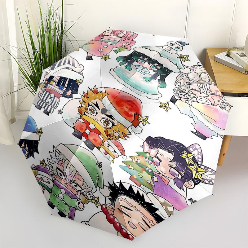 

1pc Christmas Anime Characters Outdoor Umbrella - Automatic Opening/Closing - Portable 3-Fold Design - 8 Bone Iron Frame - Perfect Gift for Fans,
