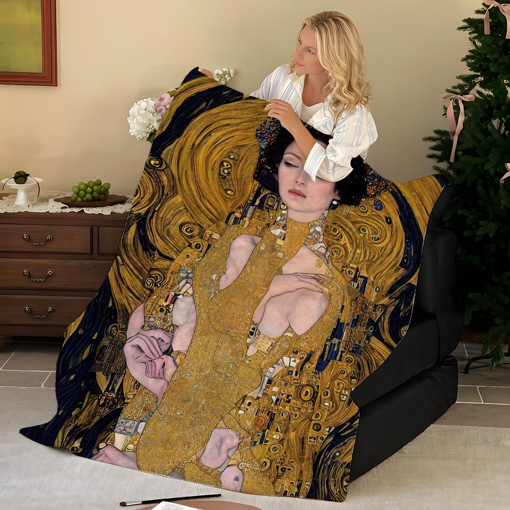 Künstler K-Klimt Flanell-Kuscheldecke, Weich Warm, Strapazierfähig & Waschbar süß Cool