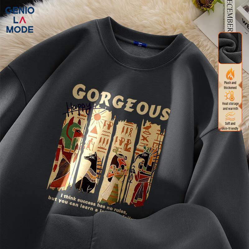 GENIOLAMODE Men s Fleece Lined Crewneck Sweatshirt 3XL