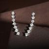 ZAKOL Fashion Round Shiny Zircon Ear Climbing Earrings for Women Long Dipper Ear Climber Ear Cuff Earring Wedding Zircon