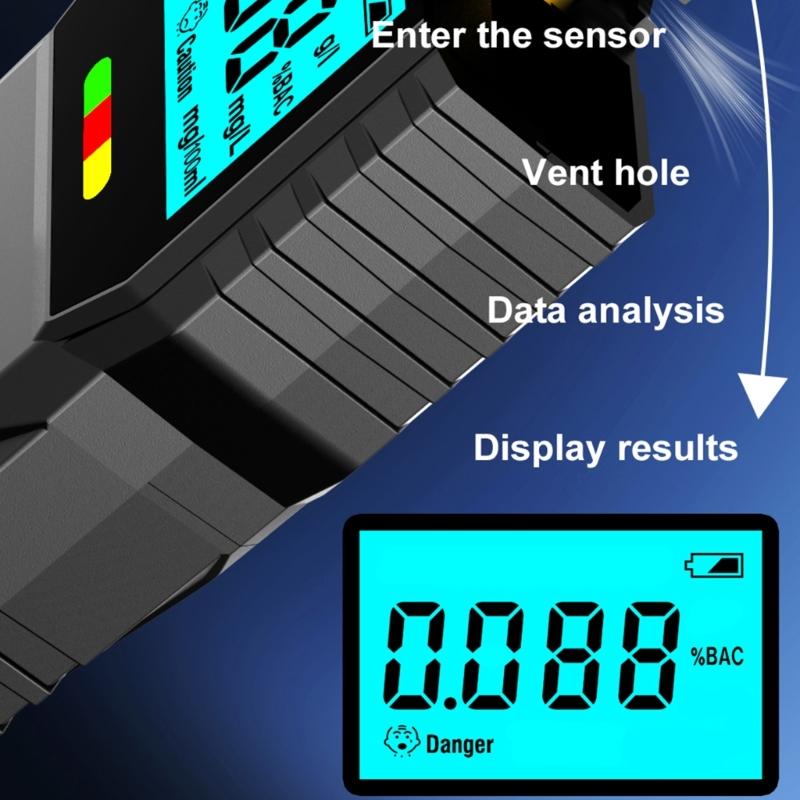 Digitaler Alkoholtester Atemanalysegerät Detektoren Atemanalysegeräte Warnungen mit LED-Anzeige für Fahrer