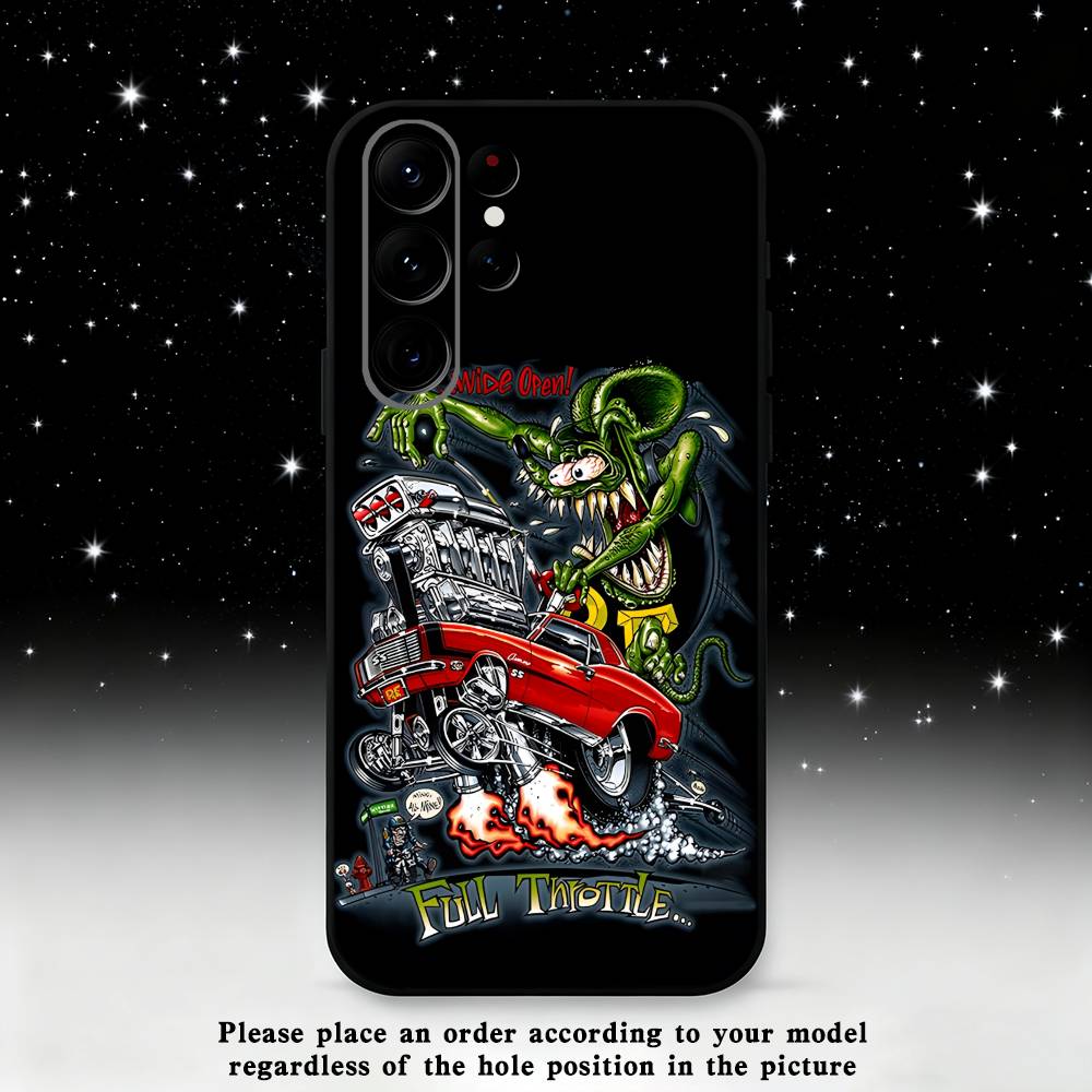 Rat F-Fink Phone Case For Samsung S25,S24 Ultra,S20,S30 plus,S22 plus,S23,S30 Ultra 5G Silicone Black Shell Samsung S24Plus